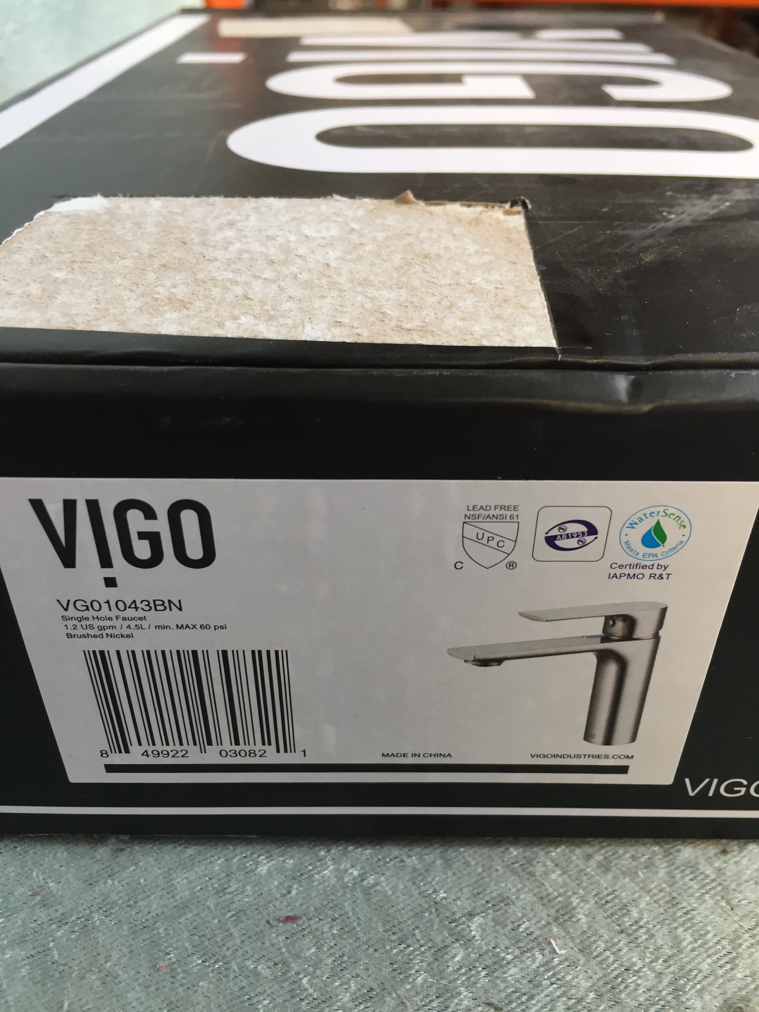 VIGO VG01043BN Davidson Brushed Nickel Bathroom Faucet Single Handle/Hole (7653145280750)
